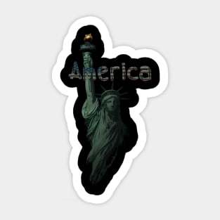 Patriotic, Statue of Liberty, USA Flag Sticker